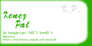 kenez pal business card